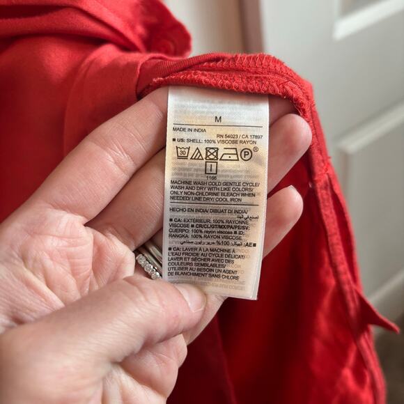 NWT Women’s Old Navy Tie Waist Button Up Shirt Dress Sz M Lava - Picture 12 of 16